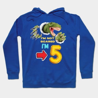 5th Birthday Dinosaur Roaring Hoodie